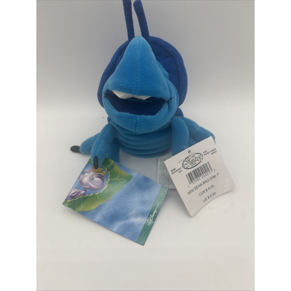 Vintage Disney Mini Bean Bag Dim Beetle‎ A Bugs Life 7". New With Tags!